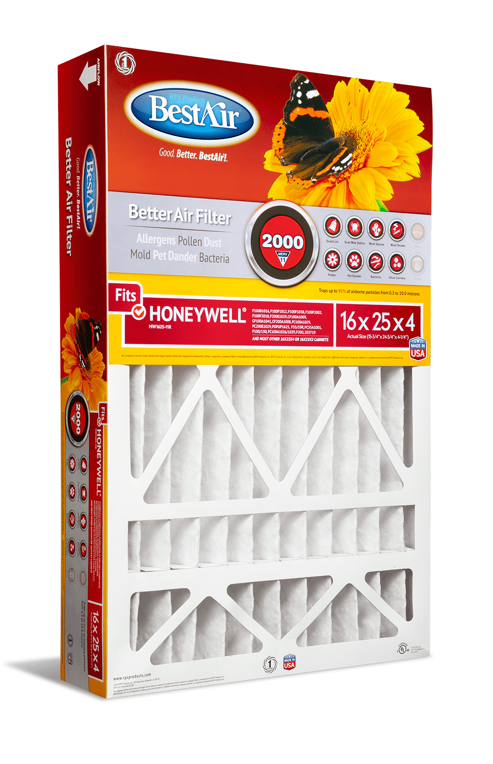 Replacement For Honeywell FC35A1001 16x25x4 Air Cleaner Filter MERV 11 